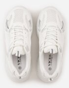 vices Sneakers Albi cu Talpă Groasă Reliefată cu Perforație Elanatia