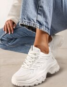 vices Sneakers Albi cu Talpă Masivă și Cusături Hatila