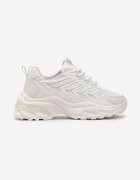 vices Sneakers Albi cu Talpă Masivă și Cusături Hatila
