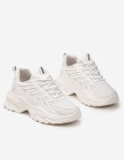vices Sneakers Albi cu Talpă Masivă și Cusături Hatila
