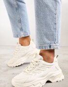vices Sneakers bej cu talpă masivă cu cusături Hatila