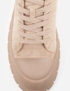 vices Sneakers Bej închis cu talpă groasă în relief cu perforații Lealita