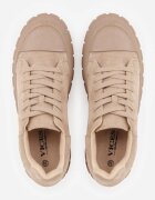 vices Sneakers Bej închis cu talpă groasă în relief cu perforații Lealita
