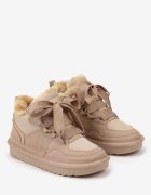 vices Sneakers Bej închis în stil cizme de iarnă izolate termic cu șireturi late Rennith