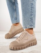 vices Sneakers Bej închis pe Talpă Groasă cu Aplicație Geometrică Leanae