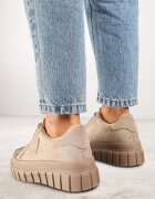 vices Sneakers Bej închis pe Talpă Groasă cu Aplicație Geometrică Leanae