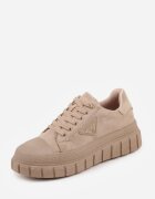vices Sneakers Bej închis pe Talpă Groasă cu Aplicație Geometrică Leanae