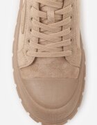 vices Sneakers Bej închis pe Talpă Groasă cu Aplicație Geometrică Leanae