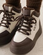 vices Sneakers Bej-Maro cu platformă Căptușiți cu blană Leanelitia