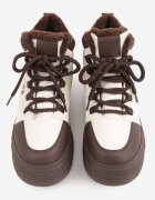 vices Sneakers Bej-Maro cu platformă Căptușiți cu blană Leanelitia
