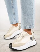 vices Sneakers Bej pe Talpă Groasă cu Model Leopard și Aplicație Selarisa