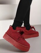 vices Sneakers Bordo în stil de cizme de zăpadă pe platformă cu blană decorativă Nalirea