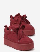 vices Sneakers Bordo în stil de cizme de zăpadă pe platformă cu blană decorativă Nalirea