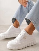 vices Sneakers Casual Albi pe Talpă Groasă cu Reliefuri Therelle