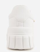 vices Sneakers Casual Albi pe Talpă Groasă cu Reliefuri Therelle