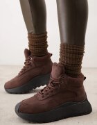 vices Sneakers de iarnă Maro cu Talpă Groasă Ornați cu Blană și cu Inscripția Nelinena