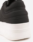 vices Sneakers Negre Cu șireturi Pe Talpă Groasă Decorate cu Text Annalira
