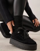 vices Sneakers Negre în Stil Ghete de zăpadă pe Platformă cu Blană Decorativă Nalirea