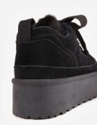 vices Sneakers Negre în Stil Ghete de zăpadă pe Platformă cu Blană Decorativă Nalirea