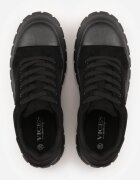 vices Sneakers Negre pe Talpă Groasă cu Aplicație Geometrică Leanae