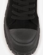 vices Sneakers Negre pe Talpă Groasă cu Aplicație Geometrică Leanae