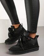 vices Sneakers Negri în stil de cizme de zăpadă Căptușiți cu șireturi late Rennith