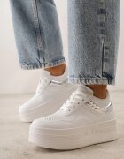 vices Sneakerși Alb-Argintii cu Talpă Groasă Cusături și Embosare Berolle