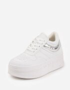 vices Sneakerși Alb-Argintii cu Talpă Groasă Cusături și Embosare Berolle