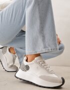 vices Sneakerși albi cu Talpă Groasă cu Model de Leopard și Aplicație Selarisa