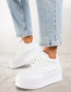 vices Sneakerși Albi cu Talpă Groasă Decorate cu Inserție Metalică Nelarwyn