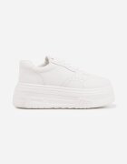 vices Sneakerși Albi pe Platformă cu Perforație Decorativă la Vârf Riovera