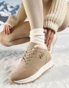 vices Sneakerși Bej închis cu platformă cu blană Egiapia
