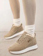 vices Sneakerși Bej închis cu platformă cu blană Egiapia