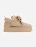 vices Sneakerși Bej închis pe Platformă cu Blană Decorativă Nalirea