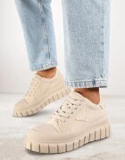 vices Sneakerși bej pe talpă groasă cu aplicație geometrică Leanae