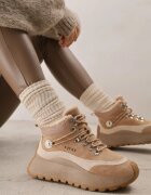 vices Sneakersi Ghete de zăpadă Bej închis Sportivi cu Talpă Groasă Nellsana