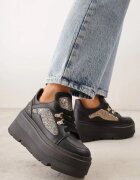 vices Sneakersi Negri cu platformă cu sclipici Elanatale