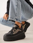 vices Sneakersi Negri cu platformă cu sclipici Elanatale