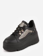 vices Sneakersi Negri cu platformă cu sclipici Elanatale