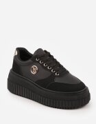 vices Sneakersi Negri pe Talpă Canelată Decorați cu Aplicație Elegantă Lunatea
