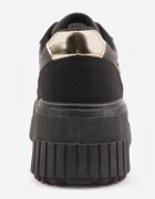 vices Sneakersi Negri pe Talpă Canelată Decorați cu Aplicație Elegantă Lunatea