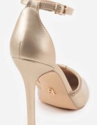 vices Stiletto Aurii cu branț din piele decorate cu zirconii Lizzira