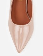 vices Stiletto bej lăcuiți cu branț din piele și inserție metalică Fallenisse