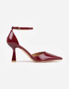 vices Stiletto Bordeaux cu branț din piele decorați cu curea în jurul gleznei Ivelfedi