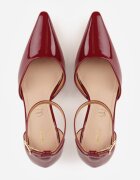vices Stiletto Bordeaux cu branț din piele decorați cu curea în jurul gleznei Ivelfedi