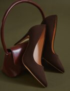 vices Stiletto Clasici Maro cu Branț din Piele Naturală Ennoriel