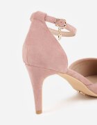 vices Stiletto roz cu branț din piele și curea în jurul gleznei Lilori