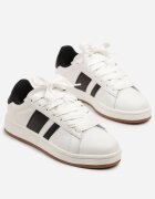 vico Pantofi Sport Alb-Negru cu Cusături Palaviela