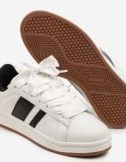 vico Pantofi Sport Alb-Negru cu Cusături Palaviela