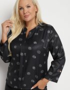 wei wei Bluză Neagră din Bumbac și Mâneci Ajustabile și Model Abstract Meralin